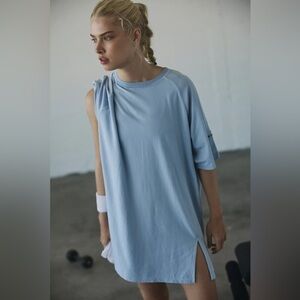 NEW FP Movement Hot Shot Tunic Tee in Steel / Blue Women's Top Small